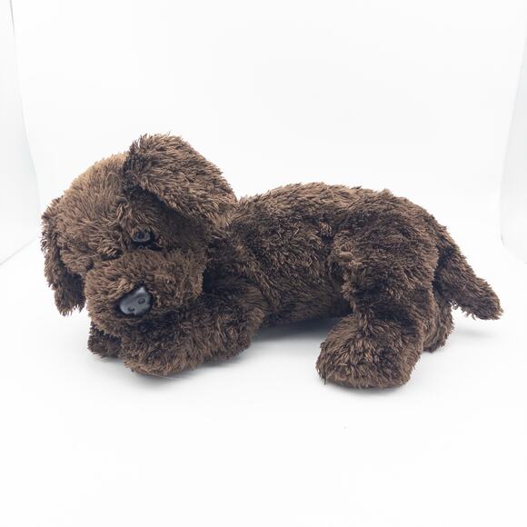 TySilk Classic 2001 Nuzzle Laying Puppy Dog Chocolate Brown Lab Plush 12" - Picture 1 of 8